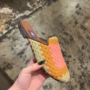 Vibrant Crochet Slip-On Mules